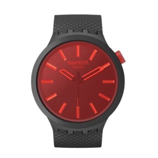 Swatch Midnight Mode schwarz-rote Big Bold Uhr – SB05B111