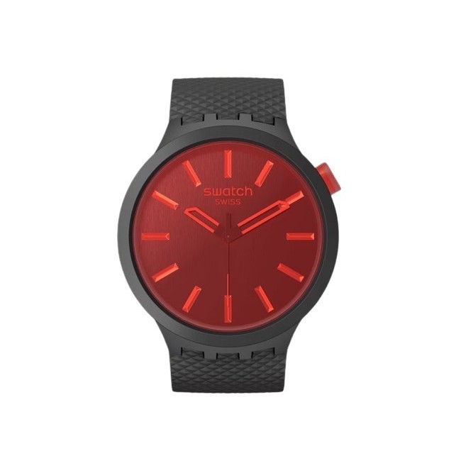 Swatch Midnight Mode black and red Big Bold watch - SB05B111