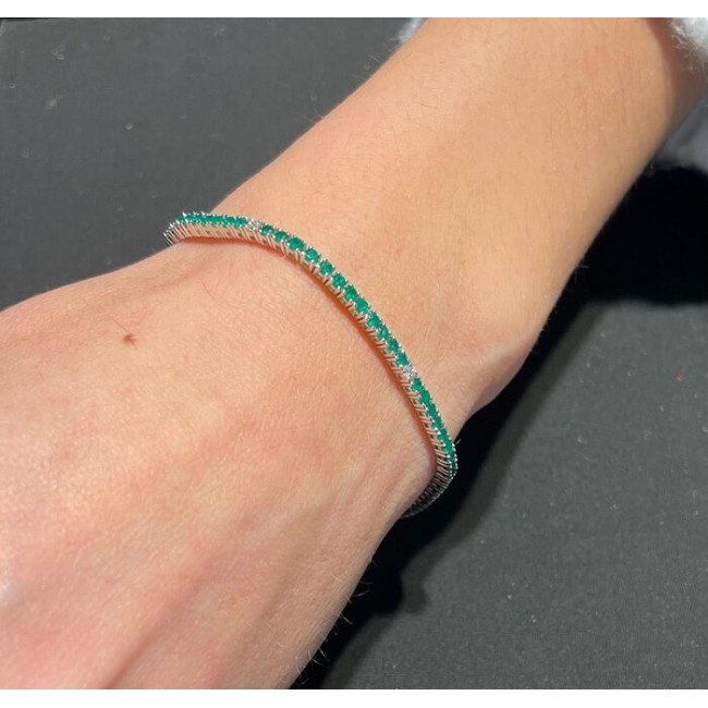 Bracciale Tennis Salvini con Smeraldi e Diamanti - 20102349