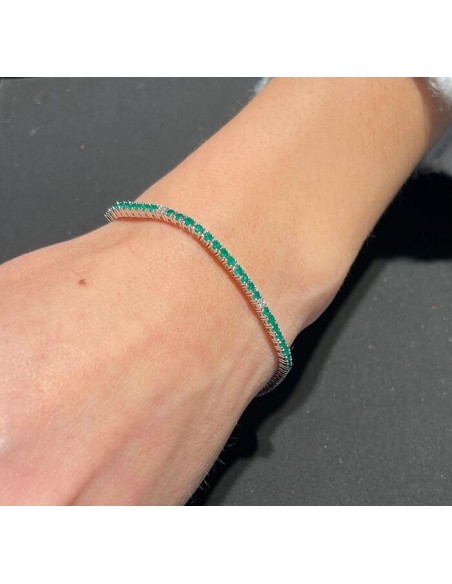 Bracciale Tennis Salvini con Smeraldi e Diamanti - 20102349