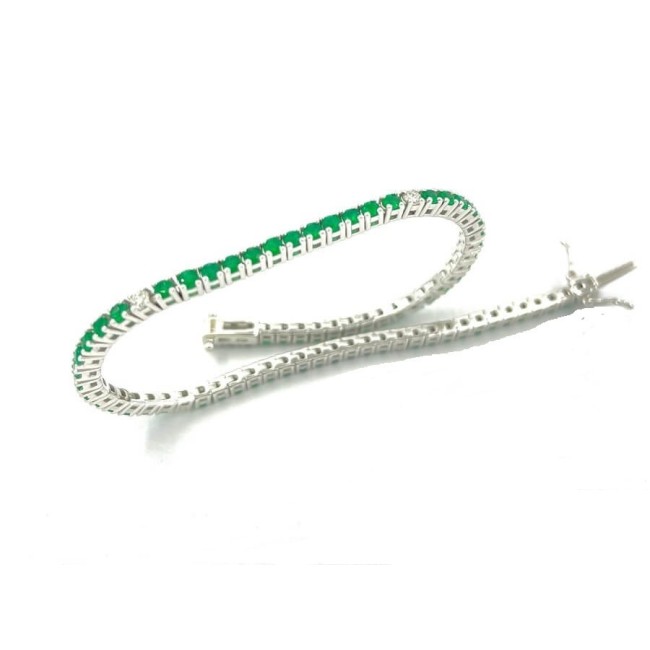 Salvini Tennis Bracelet with Emeralds and Diamonds - 20102349