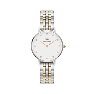 Daniel Wellington Petite zweifarbige Uhr aus Stahl und Kristall DW00100616