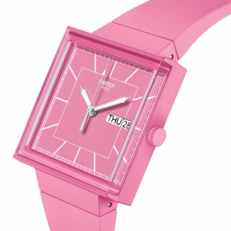 Orologio Swatch Bioceramic What If  rosa quadrato - SO34P700