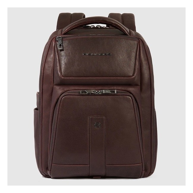 Piquadro Carl backpack in dark brown leather - CA6300S129/TM