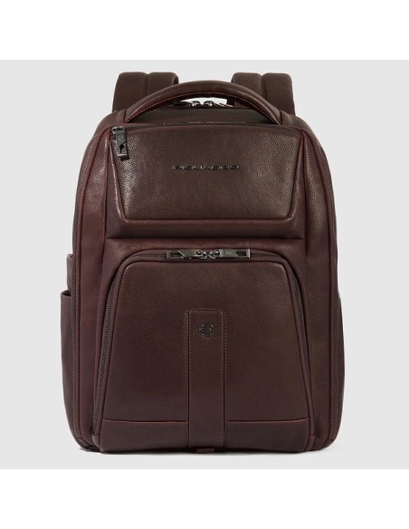 Piquadro Carl backpack in dark brown leather - CA6300S129/TM