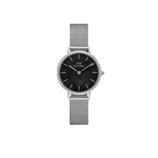 Daniel Wellington Petite Bezel 28 mm, schwarzes Perlmutt und Kristalle