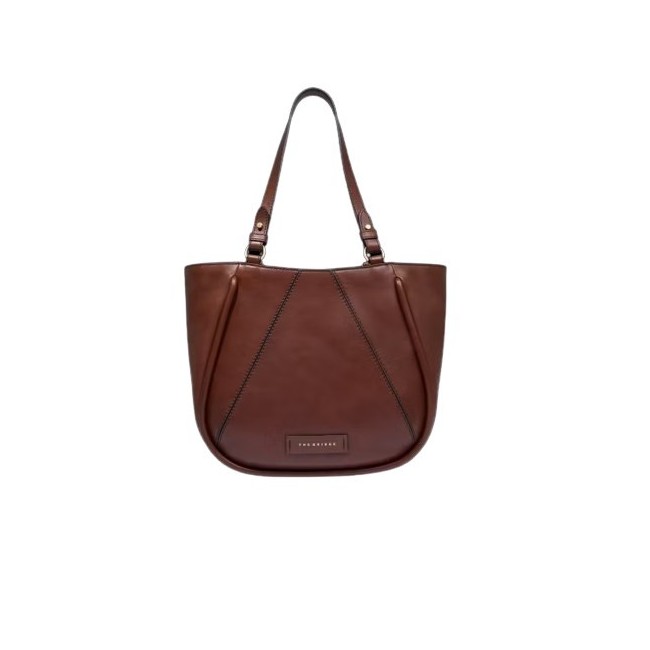 The Bridge women's bag Brigida line in brown leather - 0449527J14