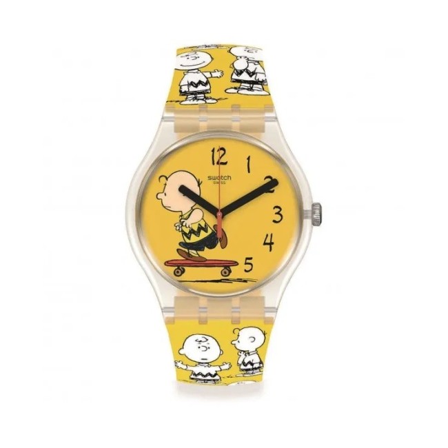 Swatch Peanuts Pow Wow gelbe Uhr New Gent – SO29Z101