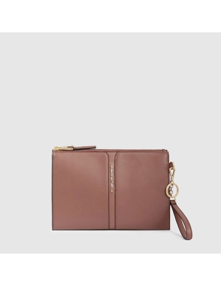 Piquadro Ray orange leather clutch bag - AC6367S126/AR