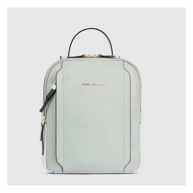 Piquadro Circle small women's backpack in green leather CA5566W92/VEVE