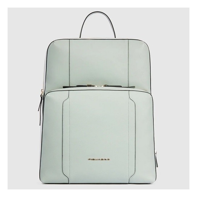 Piquadro Circle expandable backpack in mint green leather CA6216W92/VEVE