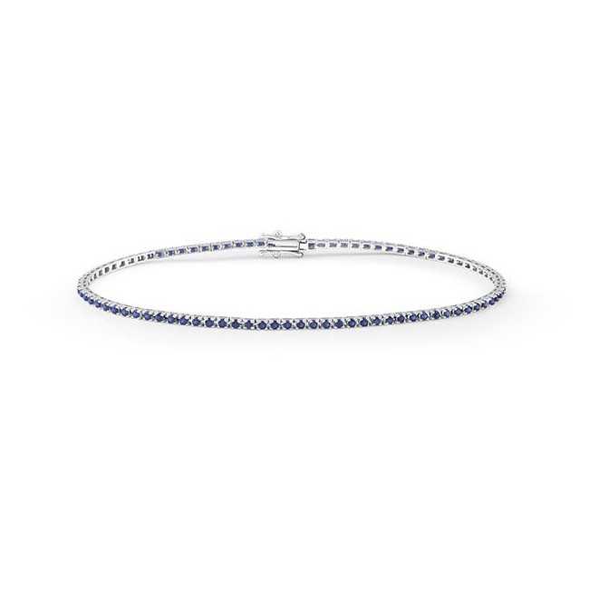 Tennis Bliss bracelet in gold and natural blue sapphires 0.90ct - 20104370