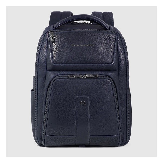 Piquadro Carl backpack in blue leather - CA6300S129/BLU