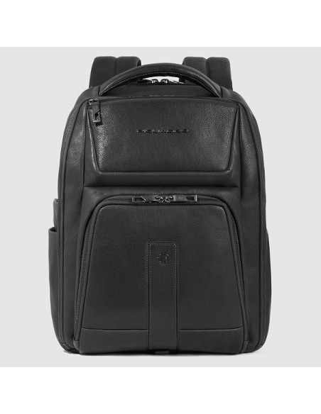 Piquadro Carl backpack in black leather - CA6300S129/N