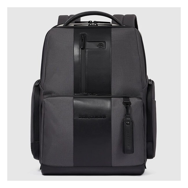 Piquadro Brief2 Rucksack in Grau und Schwarz – CA4532BR2S/GRN
