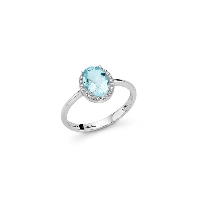 Miluna-Ring aus Weißgold mit Aquamarin und Diamanten – LID3764