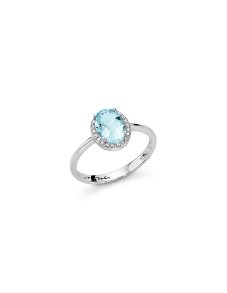 Miluna ring in white gold with Aquamarine and Diamonds - LID3764