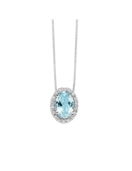 Miluna necklace in white gold with Aquamarine and Diamonds CLD4721