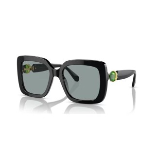 Schwarze quadratische Damensonnenbrille Swarovski Lucent 5679521