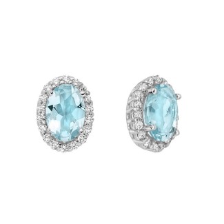 Miluna earrings in white gold with Aquamarine and Diamonds - ERD2841