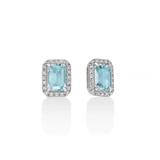 Miluna earrings in white gold with Aquamarine and Diamonds ERD2842