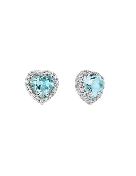 Miluna earrings in gold with heart Aquamarine and diamonds ERD2840