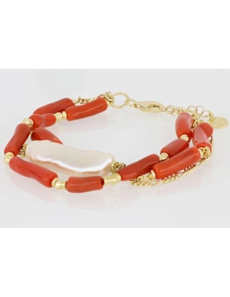 Nivy Dory bracelet with corals and pearl BARP0287#G