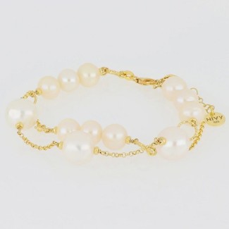 Bracciale Nivy Charlize in argento dorato con perle BARP0194#G