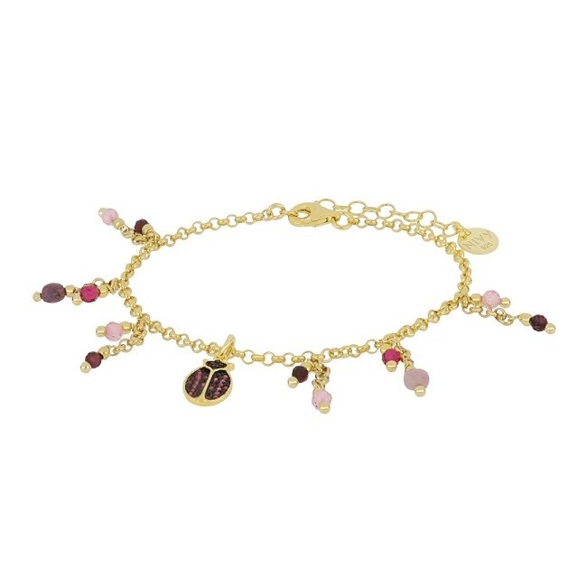 Nivy fuchsiafarbenes Marienkäfer-Armband BARP0527#G