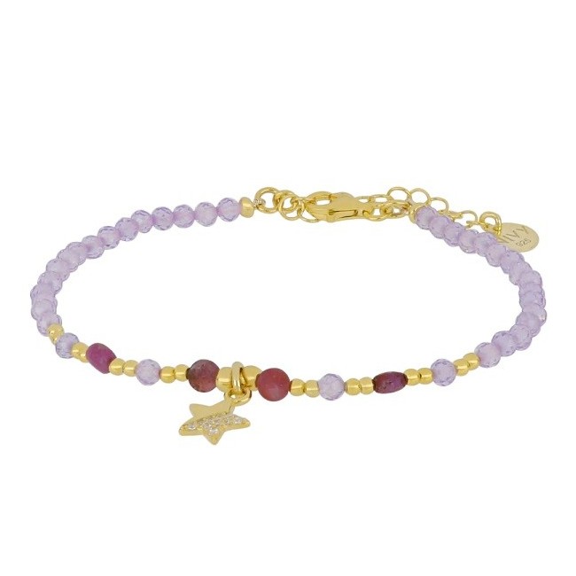 Nivy bracelet with star and lilac stones BARP0521#G