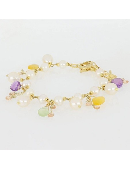 Nivy Gioia bracelet with pearls and quartz - BARP0406#G