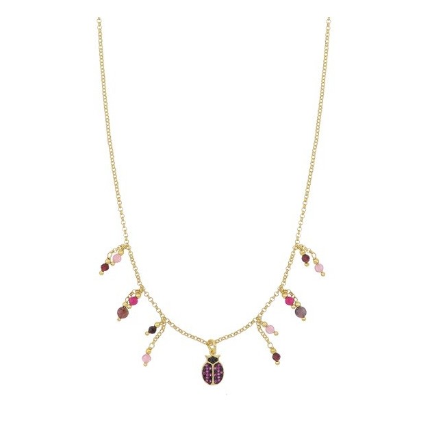 Nivy Fuchsia Glücks-Marienkäfer-Halskette CARP0869#G