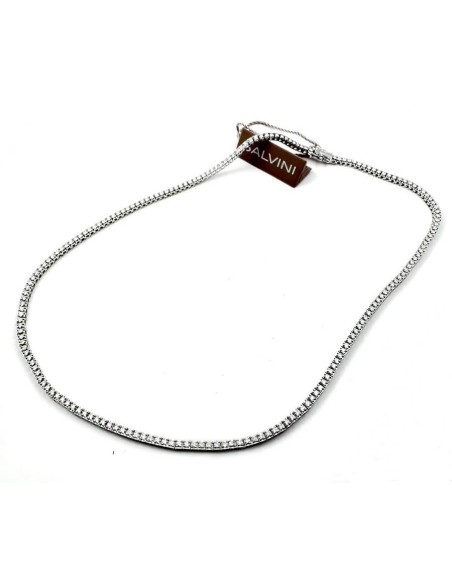 Salvini Battito tennis necklace in white gold and diamonds - 20085715