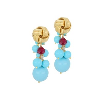 Nivy Nicla earrings with turquoise paste - OARP0465#G