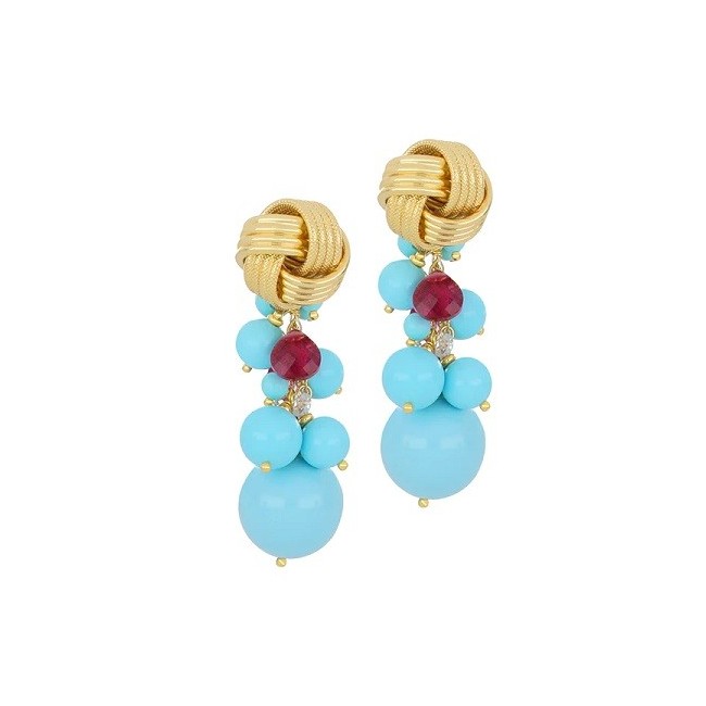 Nivy Nicla earrings with turquoise paste - OARP0465#G