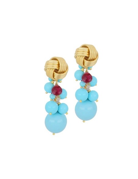 Nivy Nicla earrings with turquoise paste - OARP0465#G