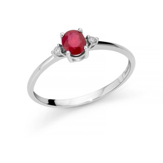 Miluna-Ring in Gold mit Rubin und Diamanten – LID3671