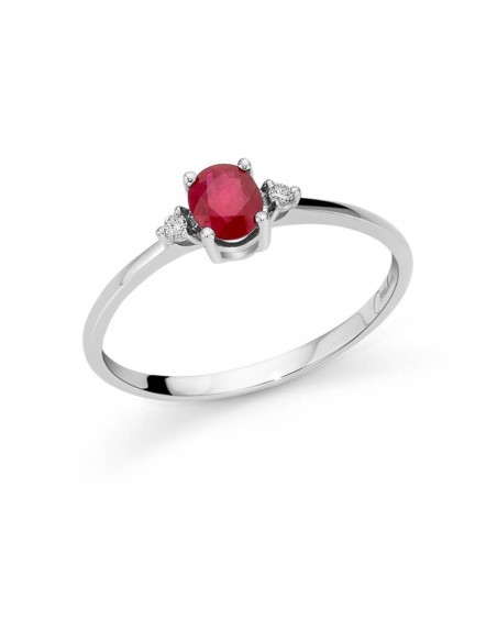 Miluna ring in gold with Ruby and Diamonds - LID3671