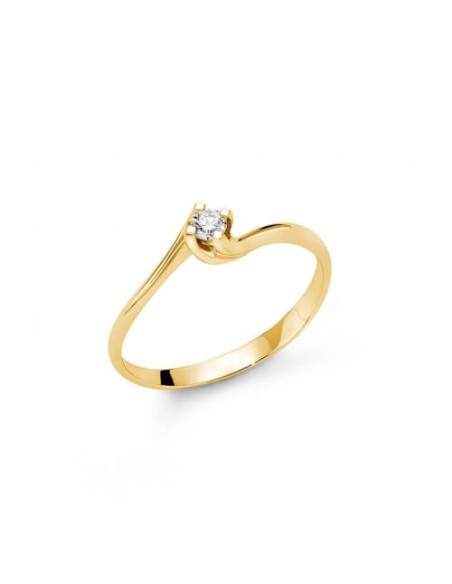 Miluna solitaire ring in yellow gold and diamond LID5180G-010