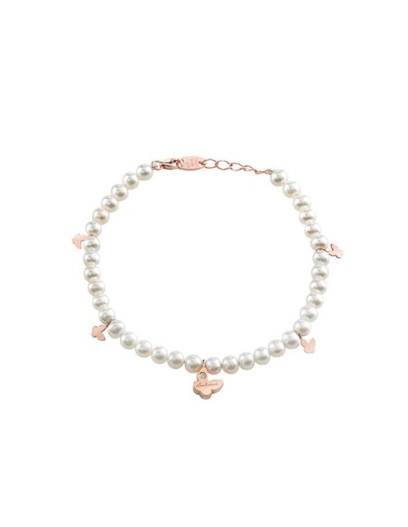 Salvini Be Happy Armband mit Perlen und roségoldenen Schmetterlingen – 20062859