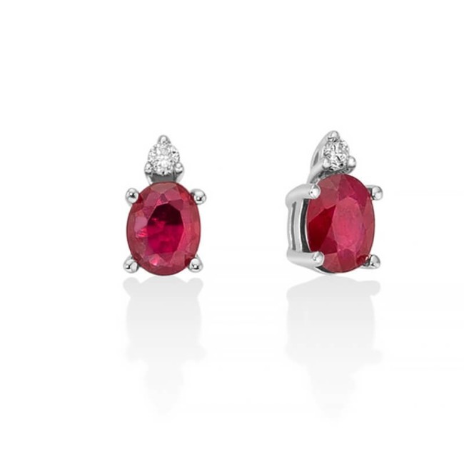 Miluna earrings in gold with Ruby and Diamonds - ERD2719