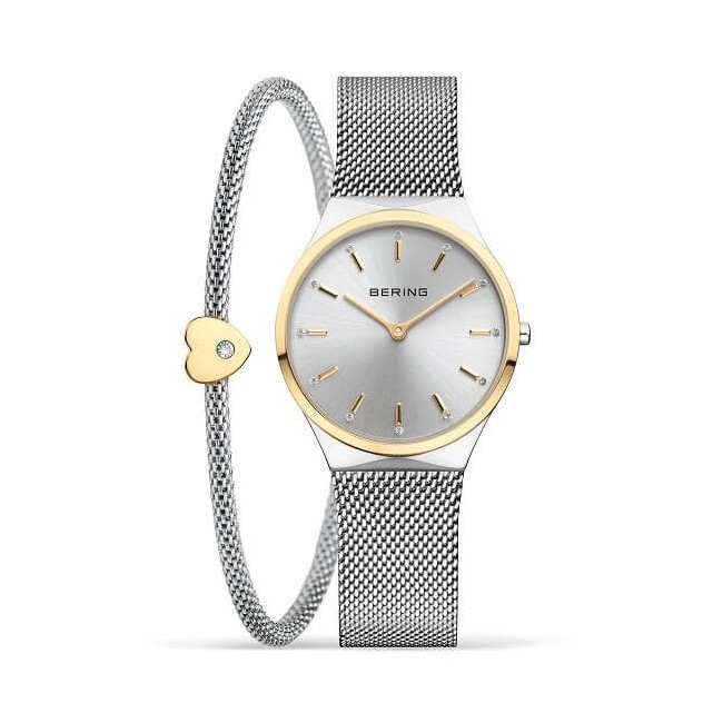 Bering Classic Uhr und Armband aus Stahl und Gold 12131014GWP