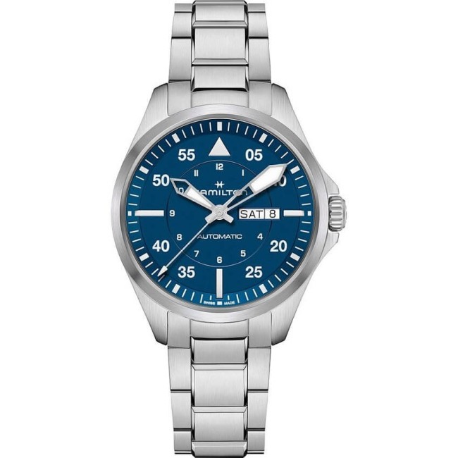 Orologio Hamilton Khaki Pilot Day Date Blu automatico - H64635140