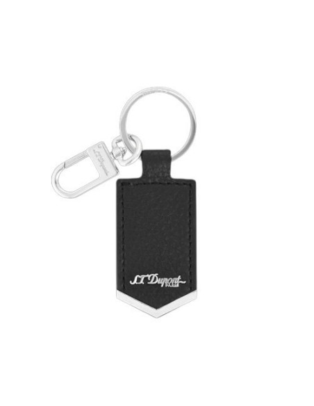 Portachiavi ST Dupont in pelle nera a acciaio - STD180281