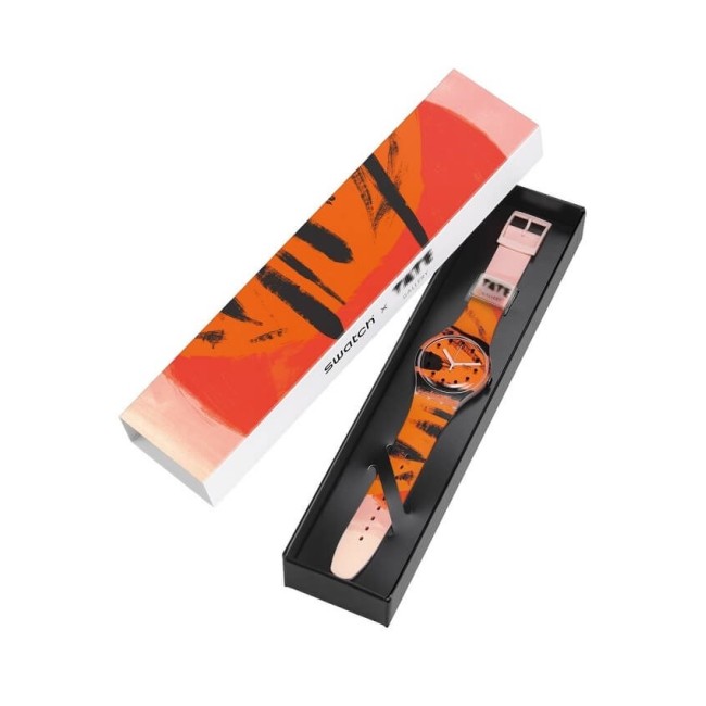 Orologio Swatch Barns-Grahams orange and red on pink SUOZ362