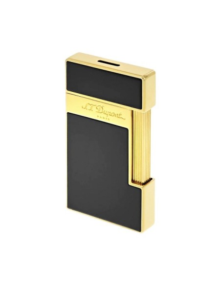 Dupont lighter Slim7 line black and gold plated - 028002