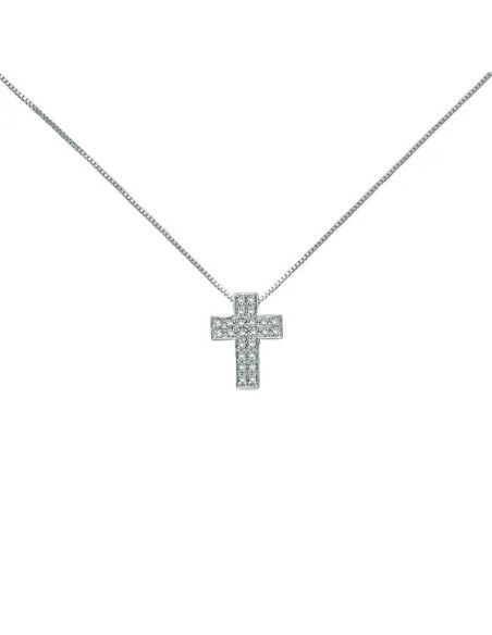 Collana Miluna in oro bianco con Croce e Diamanti - CLD3990