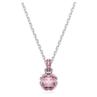 Swarovski Birthstone October necklace with pink crystals - 5651791
