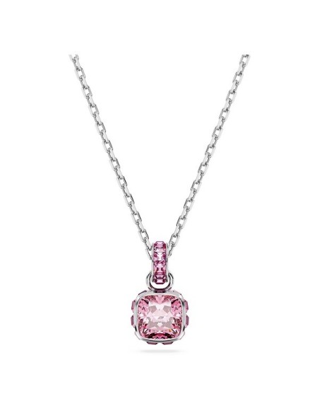 Collana Swarovski Birthstone Ottobre con cristalli rosa - 5651791