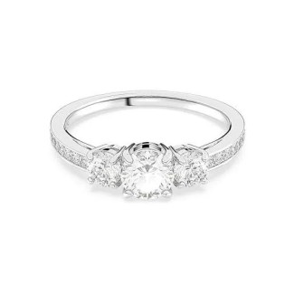 Swarovski Anello Trilogy Attract con pavè bianco - 5656291